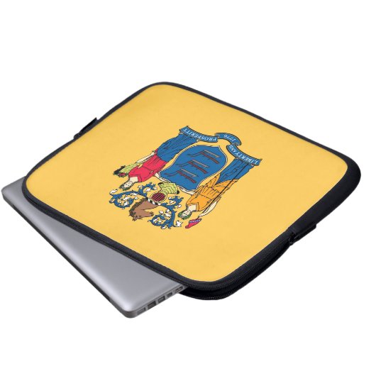 Laptop-Sieb mit der Flag New Jersey Laptopschutzhülle (Vorne Knopf)