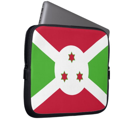 Laptop-Sieb mit der Flagge Burundis Laptopschutzhülle (Vorne Rechts)