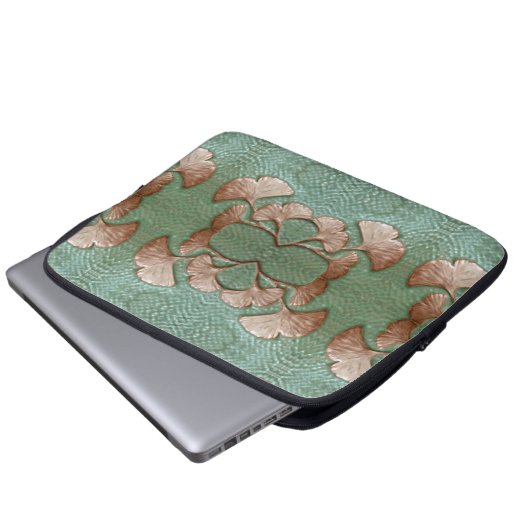 Laptop-Sieb mit Gingko-Blätter Laptopschutzhülle (Vorne Knopf)