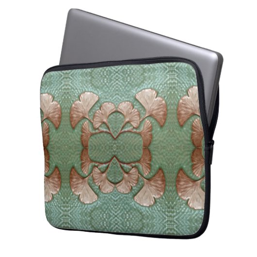 Laptop-Sieb mit Gingko-Blätter Laptopschutzhülle (Vorderseite Links)