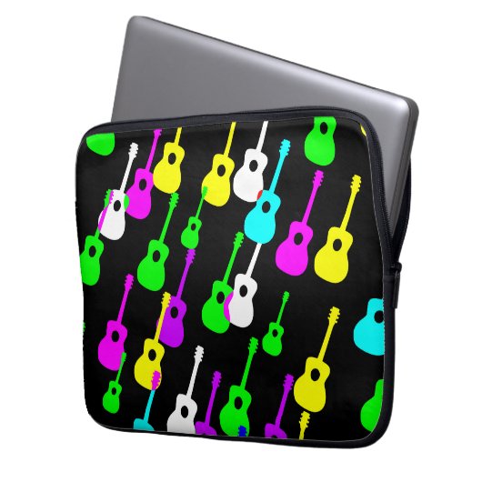 Laptop-Sieb mit Gitarren darauf Laptopschutzhülle (Vorderseite Links)
