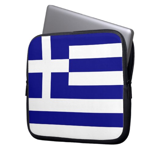 Laptop-Sieb mit griechischer Flagge Laptopschutzhülle (Vorderseite Links)