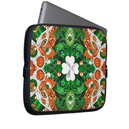 Laptop-Sieb mit irischem Farbdesign Laptopschutzhülle (Vorne Rechts)