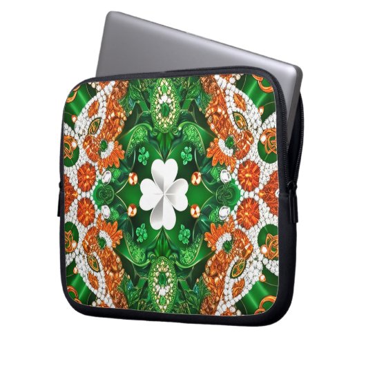 Laptop-Sieb mit irischem Farbdesign Laptopschutzhülle (Vorderseite Links)
