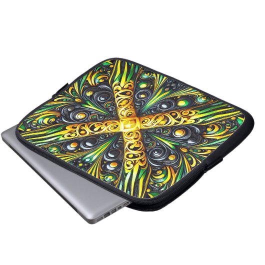 Laptop-Sieb mit jamaikanischem Farbdesign Laptopschutzhülle (Vorne Knopf)