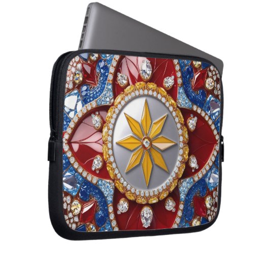 Laptop-Sieb mit kolumbianischem Farbdesign Laptopschutzhülle (Vorne Rechts)