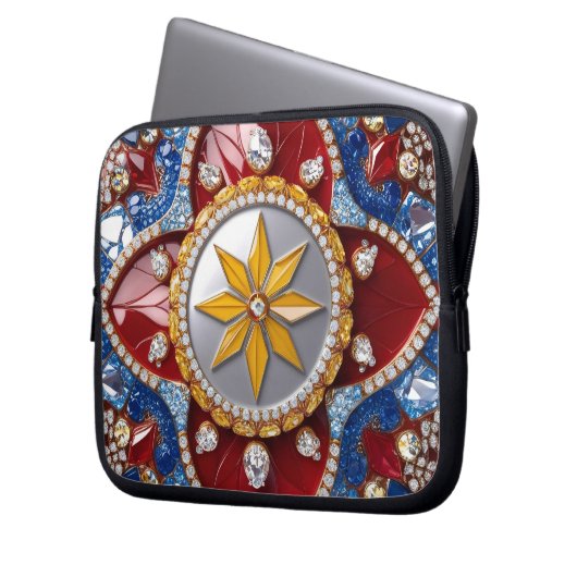 Laptop-Sieb mit kolumbianischem Farbdesign Laptopschutzhülle (Vorderseite Links)