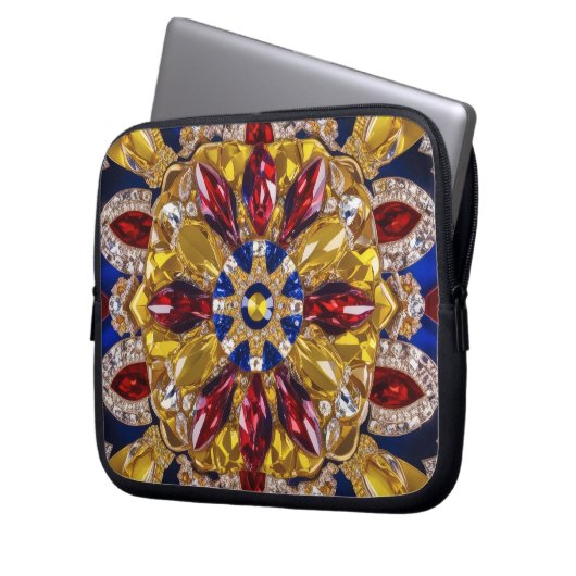 Laptop-Sieb mit kolumbianischer Farbgestaltung Laptopschutzhülle (Vorderseite Links)