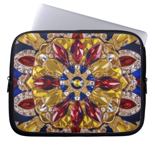 Laptop-Sieb mit kolumbianischer Farbgestaltung Laptopschutzhülle (Vorderseite)