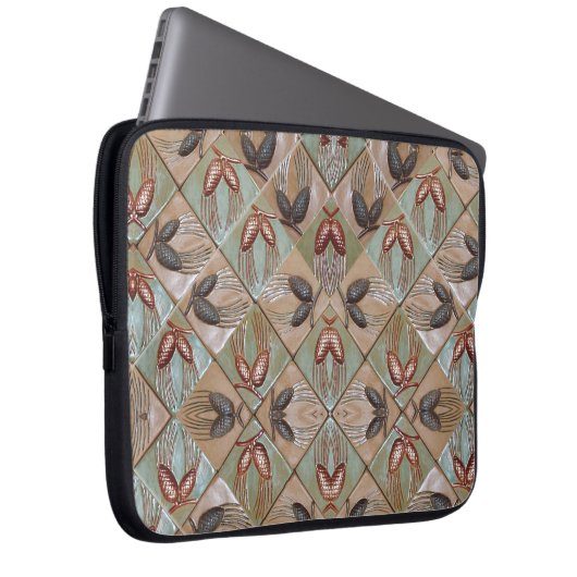 Laptop-Sieb mit Pinecones-Muster Laptopschutzhülle (Vorne Rechts)