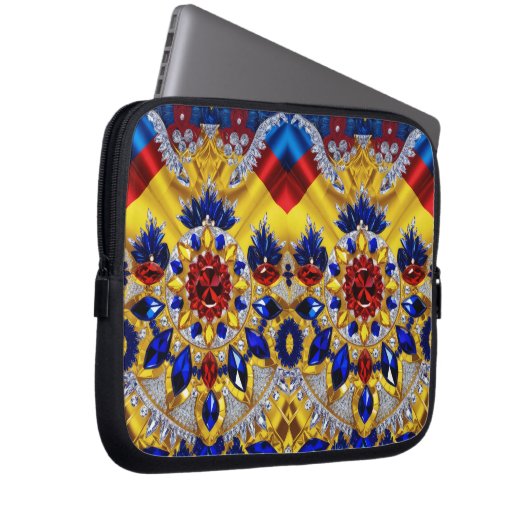 Laptop-Sieb mit rumänischem Farbdesign Laptopschutzhülle (Vorne Rechts)