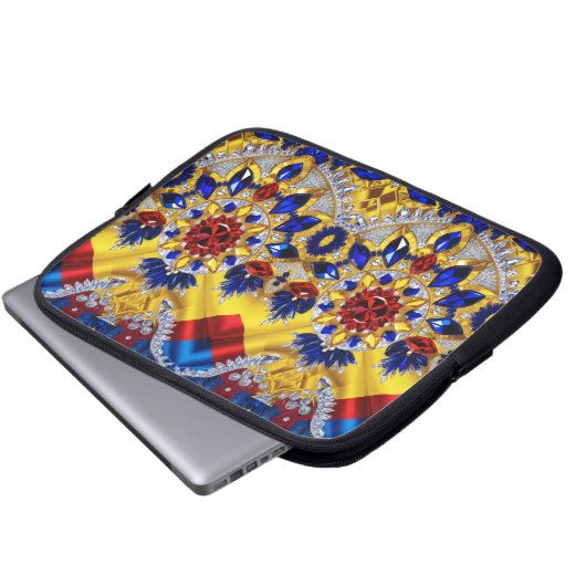 Laptop-Sieb mit rumänischem Farbdesign Laptopschutzhülle (Vorne Knopf)