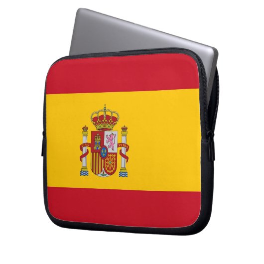 Laptop-Sieb mit spanischer Flagge Laptopschutzhülle (Vorderseite Links)