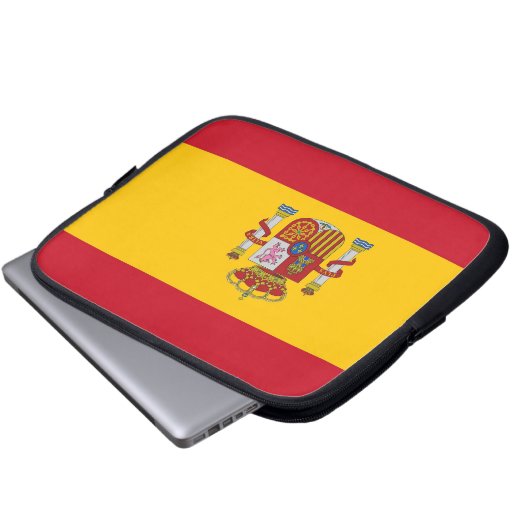 Laptop-Sieb mit spanischer Flagge Laptopschutzhülle (Vorne Knopf)