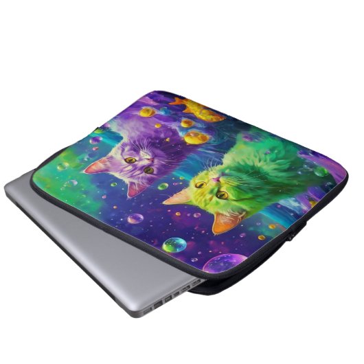 Laptop-Sieb - Niedliche und stilvolle Katze Laptopschutzhülle (Vorne Knopf)