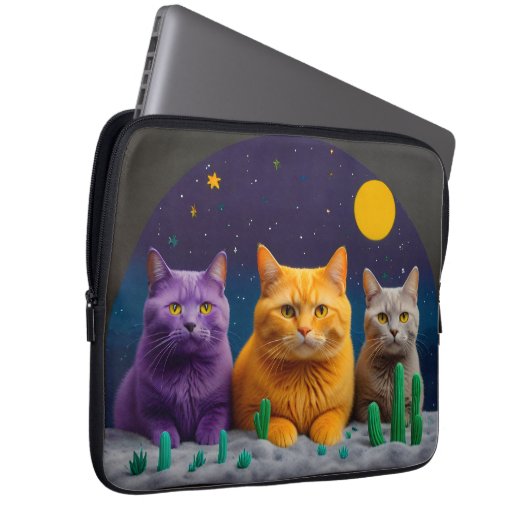 Laptop-Sieb - Niedliche und stilvolle Katze Laptopschutzhülle (Vorne Rechts)