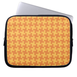 Laptop-Sieb, Orange-Dogstooth-Karo Laptopschutzhülle