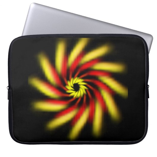 Laptop-Sieb - Pinwheel in Rot und Gelb Laptopschutzhülle (Vorderseite)