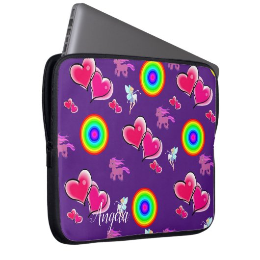 Laptop-Sieb Rosa Herz Laptopschutzhülle (Vorne Rechts)