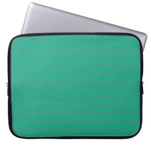 Laptop-Sieb, Smaragdgrünes geometrisches Muster Laptopschutzhülle