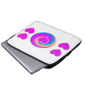 Laptop Sleeve 15.5 and 13 inch Hearts and Rainbow (Vorne Knopf)