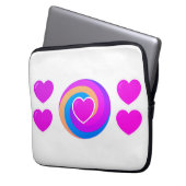 Laptop Sleeve 15.5 and 13 inch Hearts and Rainbow (Vorderseite Links)