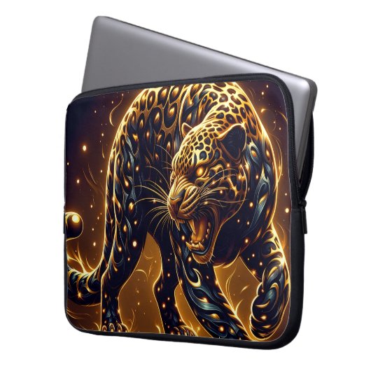 Laptop Sleeve 15" Neoprene Leopard Electronics Bag (Vorderseite Links)