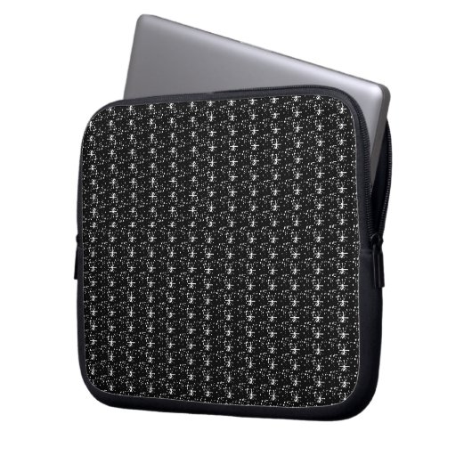 Laptop Sleeve Black Glitzer (Vorderseite Links)