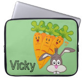 Laptop Sleeve Carrots Rabbit Green (Vorderseite)