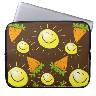 Laptop Sleeve Carrots Sun Brown