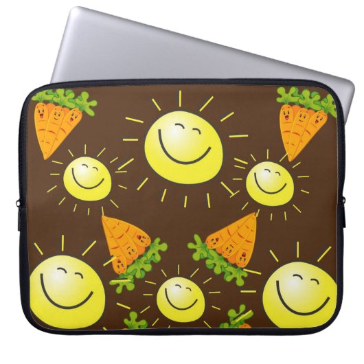 Laptop Sleeve Carrots Sun Brown (Vorderseite)
