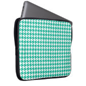 Laptop Sleeve, Emerald Green Dogstooth Karo Laptopschutzhülle (Vorne Rechts)