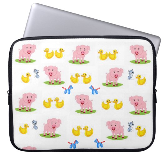 Laptop Sleeve Ente Pig (Vorderseite)