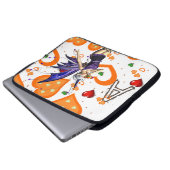 Laptop Sleeve Fairy Orange Hearts (Vorne Knopf)