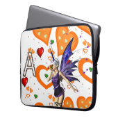 Laptop Sleeve Fairy Orange Hearts (Vorderseite Links)