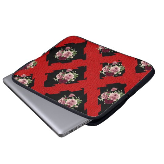Laptop Sleeve Floral (Vorne Knopf)