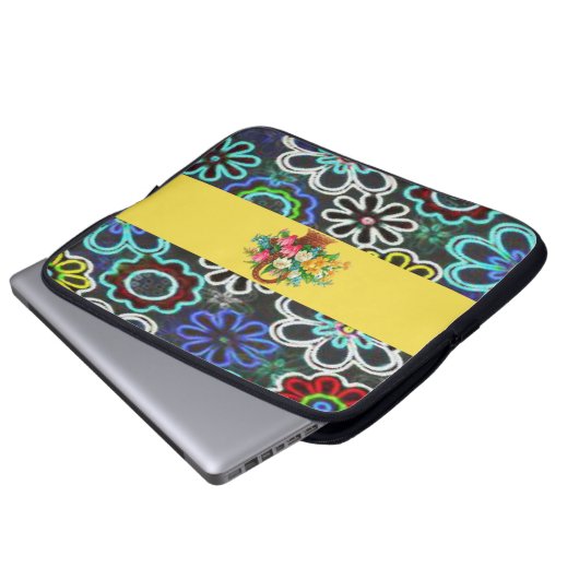 Laptop Sleeve Floral (Vorne Knopf)