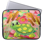 Laptop Sleeve Floral Turtle (Vorderseite)