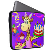 Laptop Sleeve Giraffe Blumenschokolade Lila (Vorne Rechts)