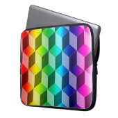 Laptop Sleeve - Illusion of Rainbow Blocks (Vorderseite Links)