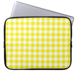 Laptop Sleeve Lemon Yellow Karo Gingham