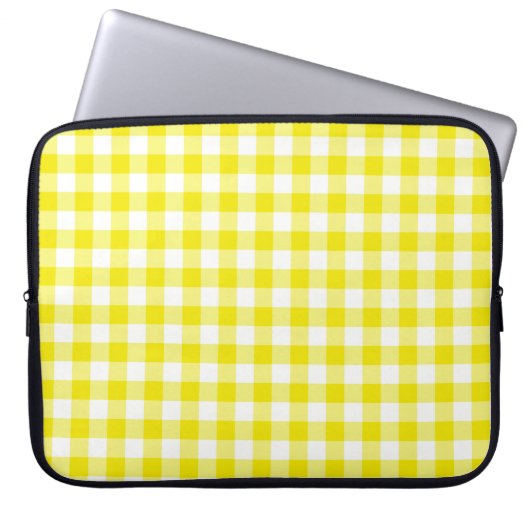 Laptop Sleeve Lemon Yellow Karo Gingham (Vorderseite)