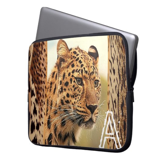 Laptop Sleeve Leopard (Vorderseite Links)