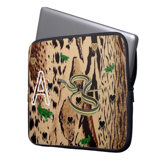 Laptop Sleeve Leopard Schlangen (Vorderseite Links)