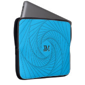 Laptop Sleeve - Perspektive optische Illusion Blau (Vorne Rechts)