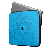 Laptop Sleeve - Perspektive optische Illusion Blau (Vorderseite Links)