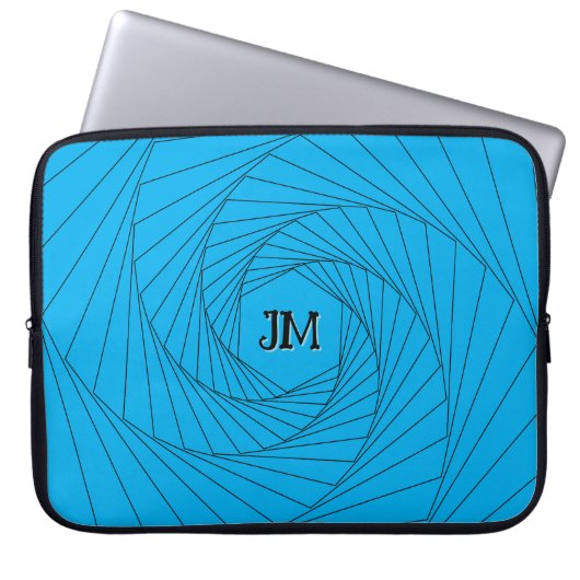 Laptop Sleeve - Perspektive optische Illusion Blau (Vorderseite)