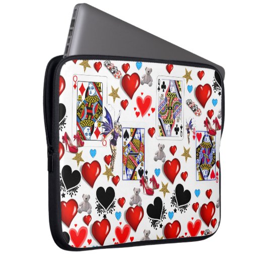 Laptop Sleeve Queen Hearts (Vorne Rechts)