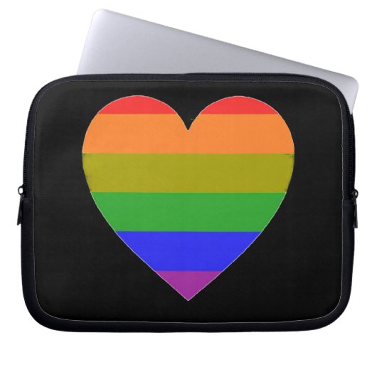 Laptop Sleeve Rainbow Herz (Vorderseite)