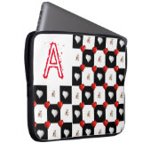 Laptop Sleeve Red Hearts White Teddy Bär (Vorne Rechts)